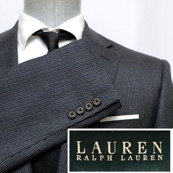 42L Lauren Ralph Lauren Mens Blazer Jacket‎ Sport Coat Silk Wool D050312